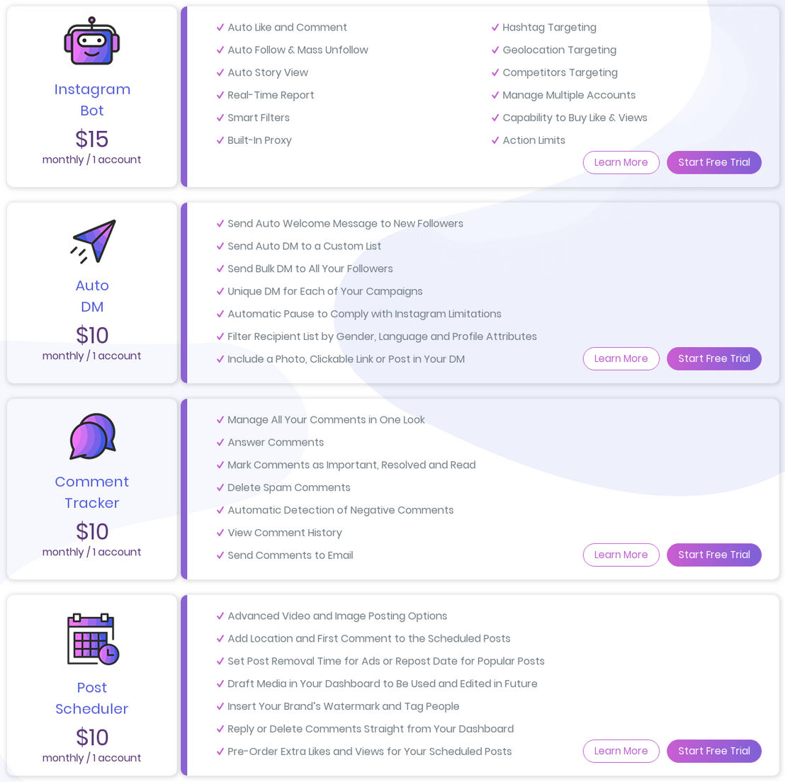 Instavast pricing