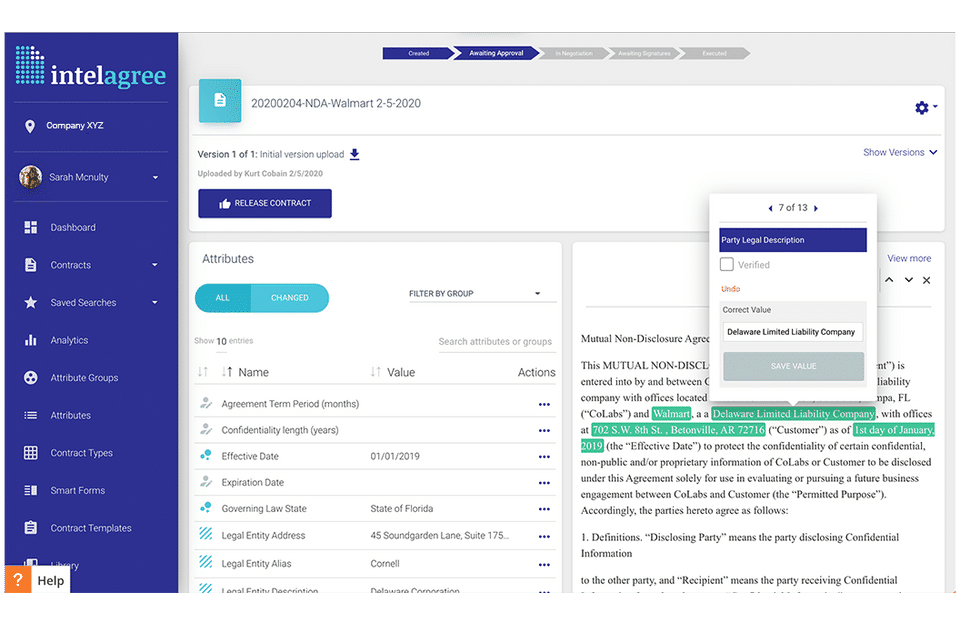 IntelAgree screenshot