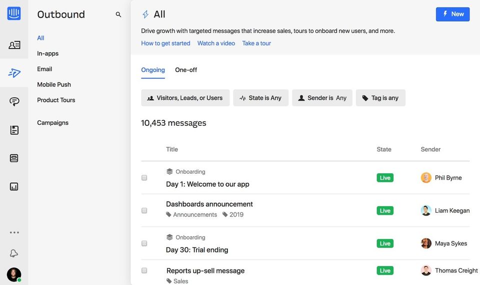 Intercom screenshot 1