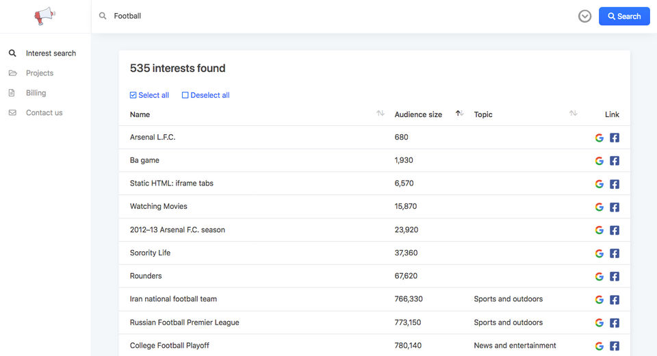 interestinsights screenshot 2