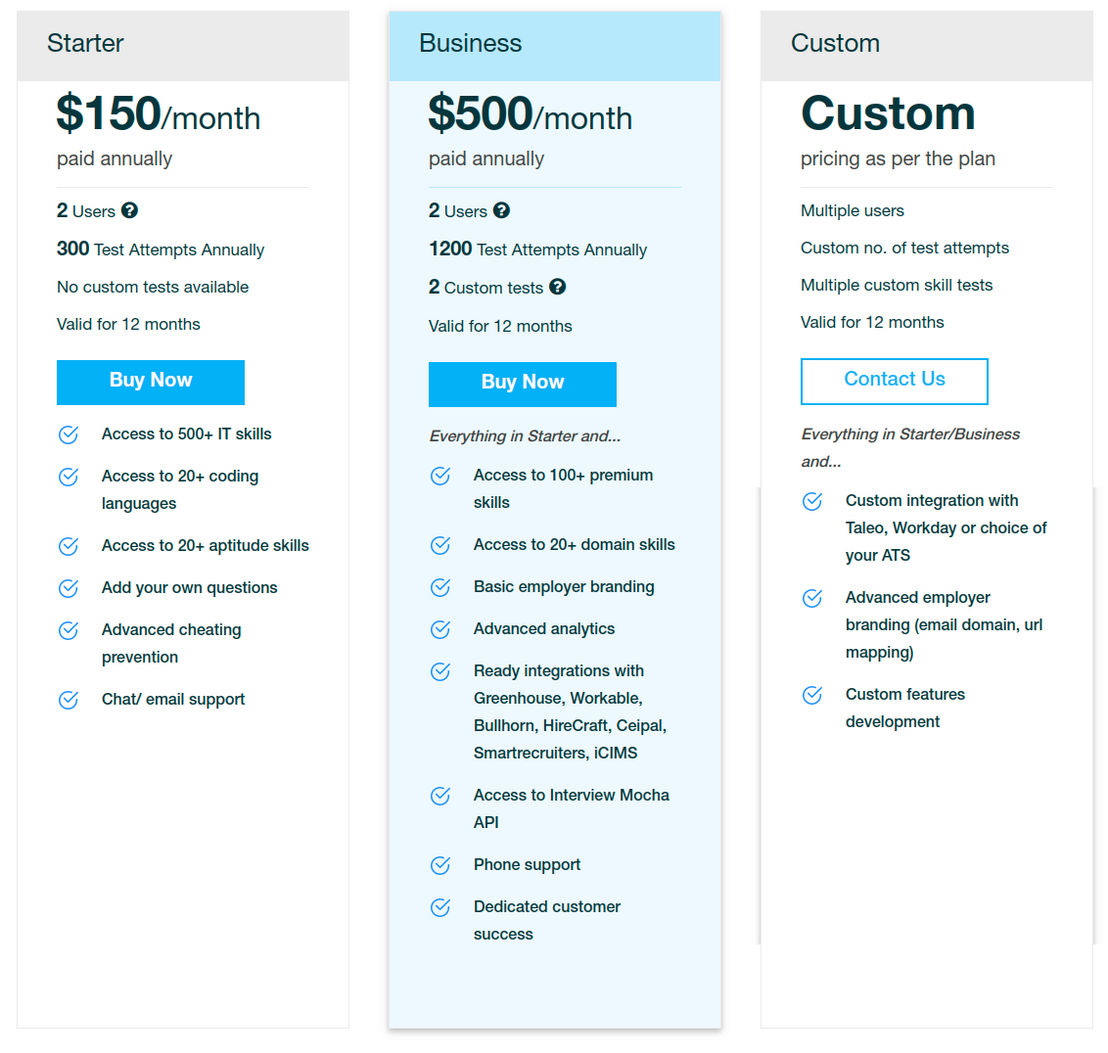 Interview Mocha pricing