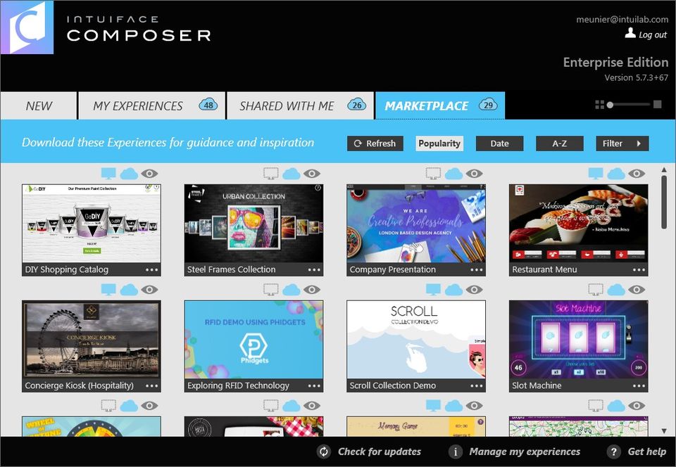 Intuiface Digital Signage Software screenshot
