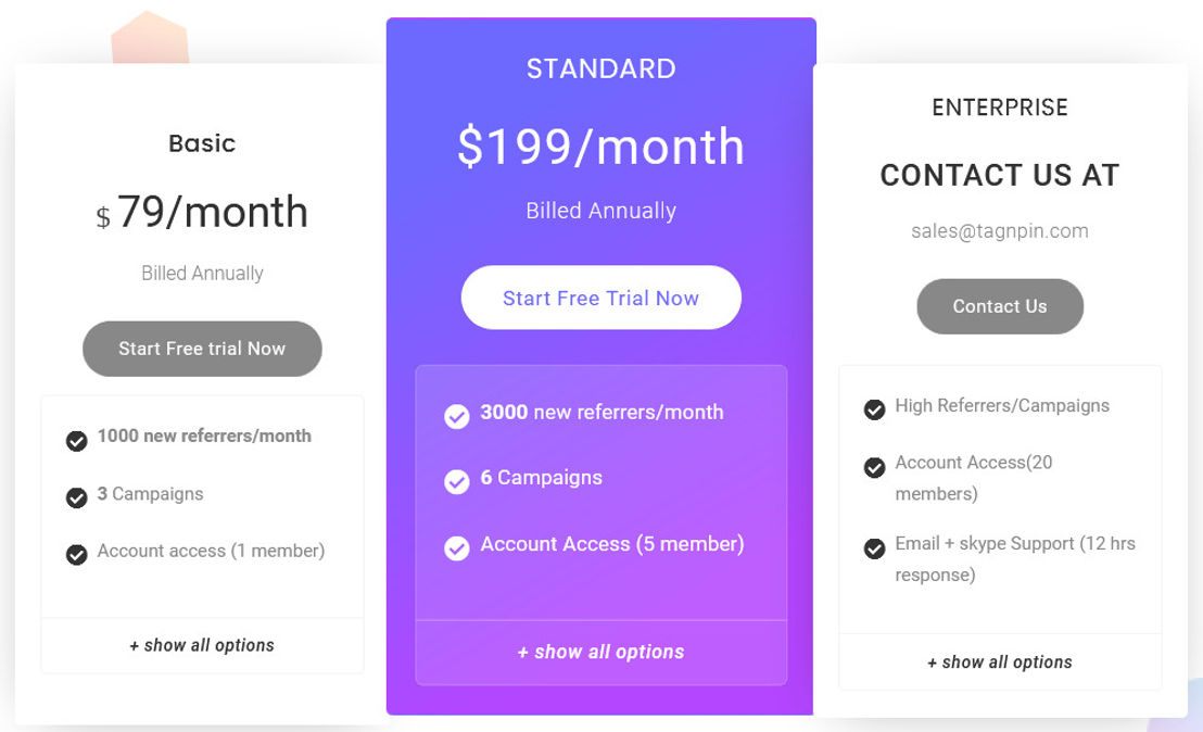 InviteReferrals pricing 1