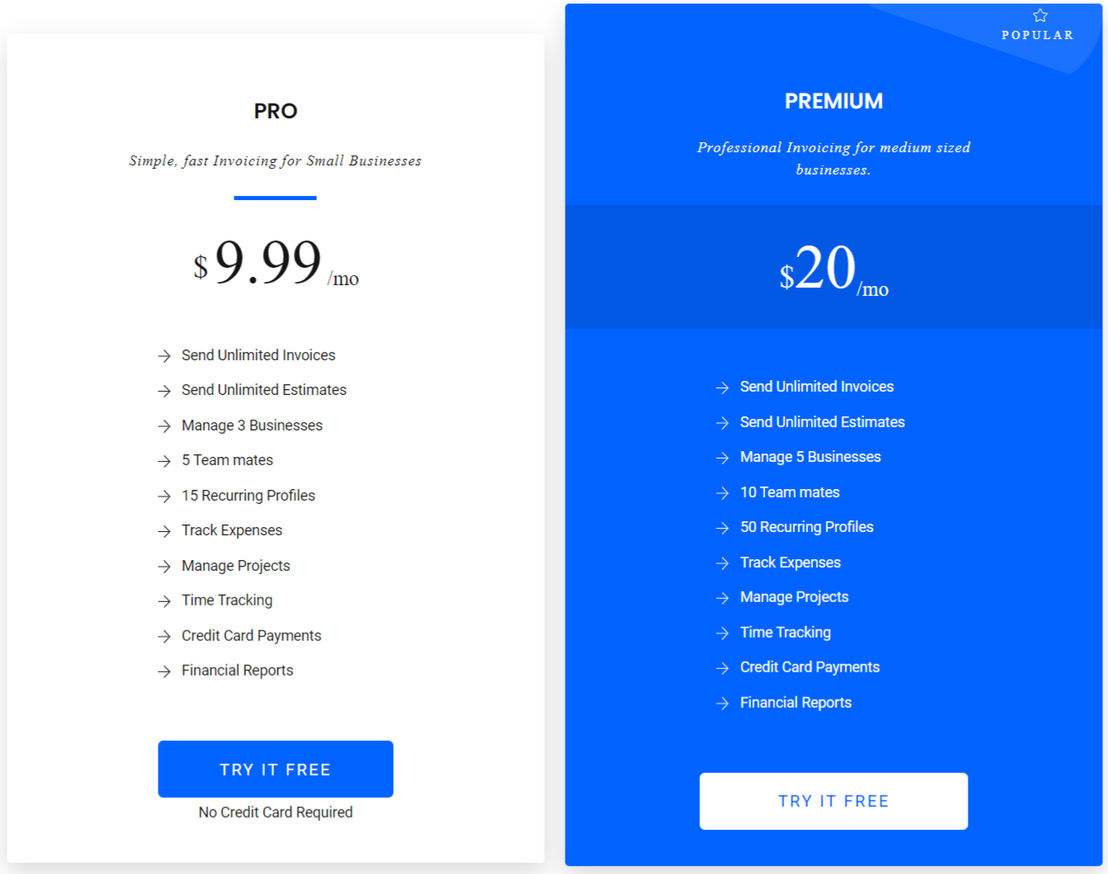 Invoice Quickly pricing