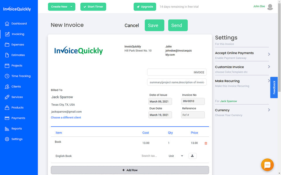 Invoice Quickly screenshot