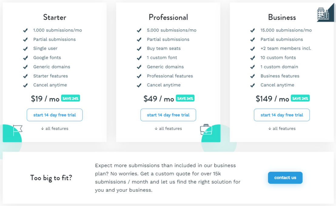 involve.me pricing 1