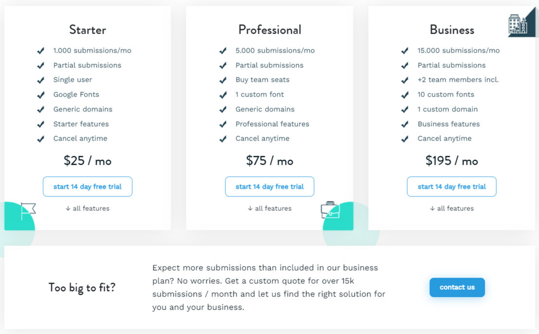 involve.me pricing 2