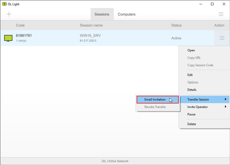 ISL Online screenshot 2