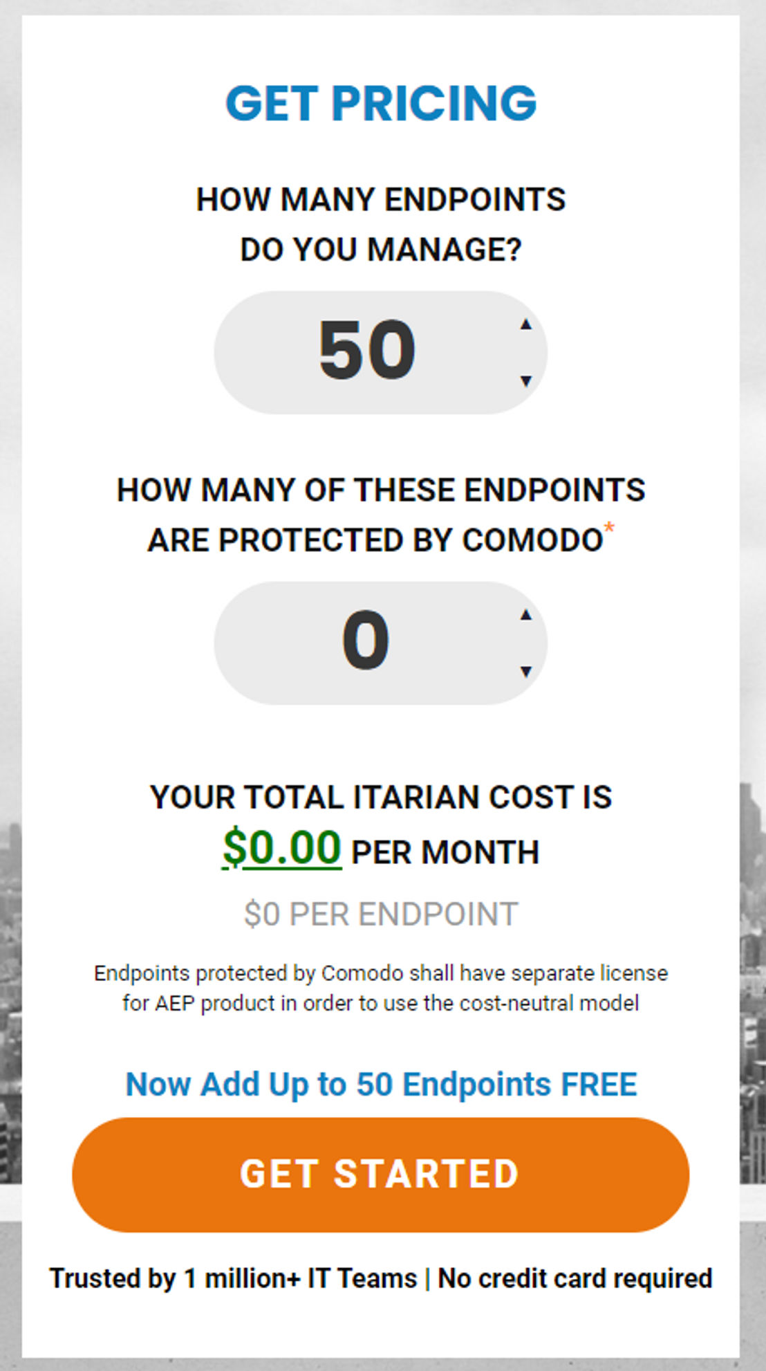 ITarian RMM pricing 1