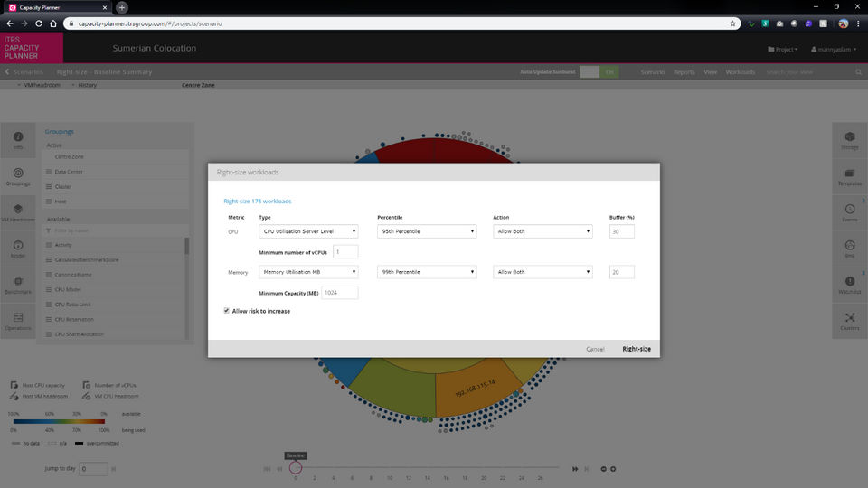 ITRS Capacity Planner screenshot