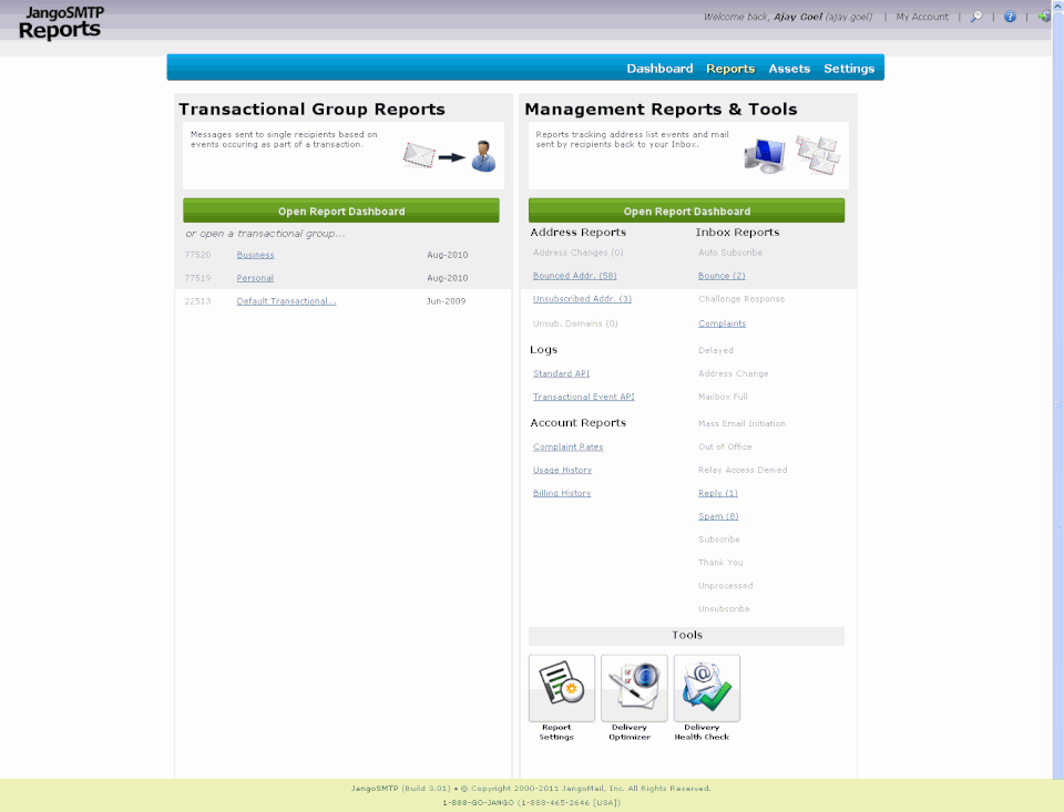 JangoSMTP screenshot 2