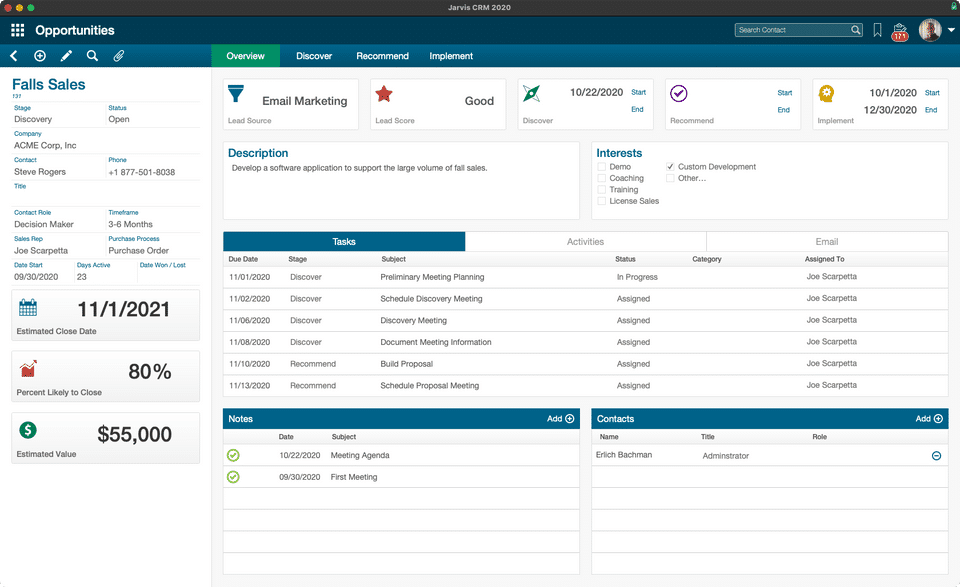 Jarvis CRM screenshot 1