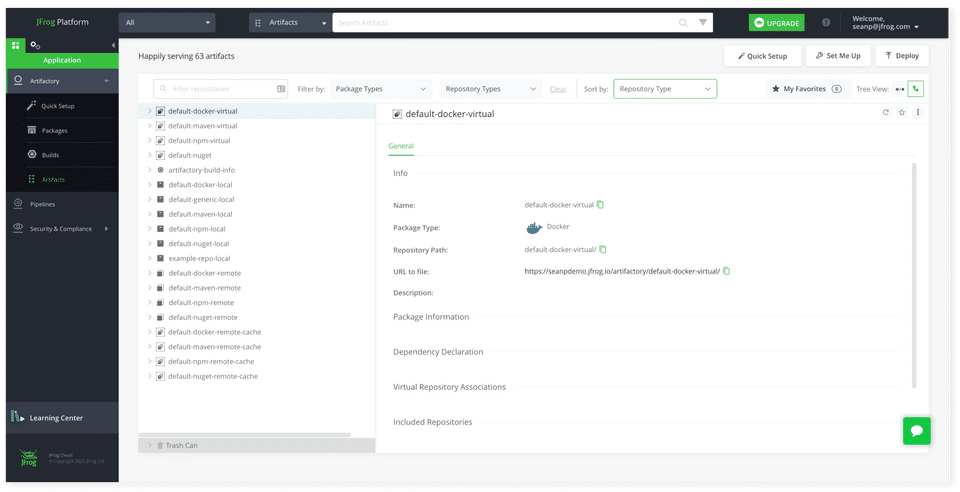 JFrog Artifactory screenshot