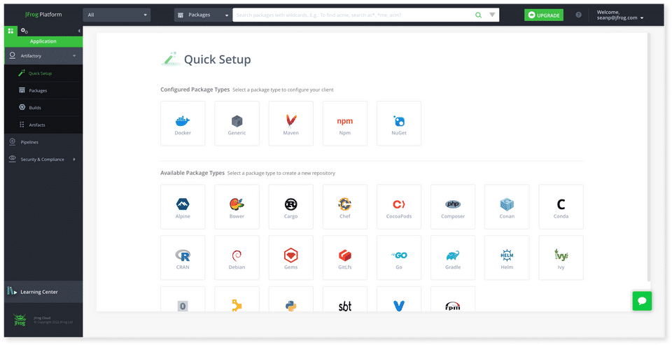 JFrog Artifactory screenshot