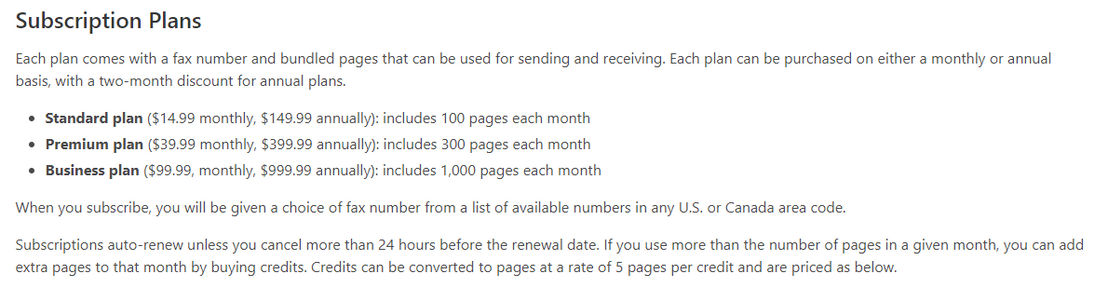 Jotnot Fax pricing 1