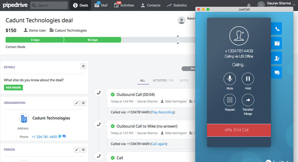 JustCall screenshot 2