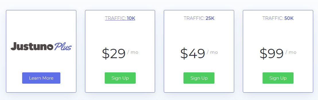 Justuno pricing 1