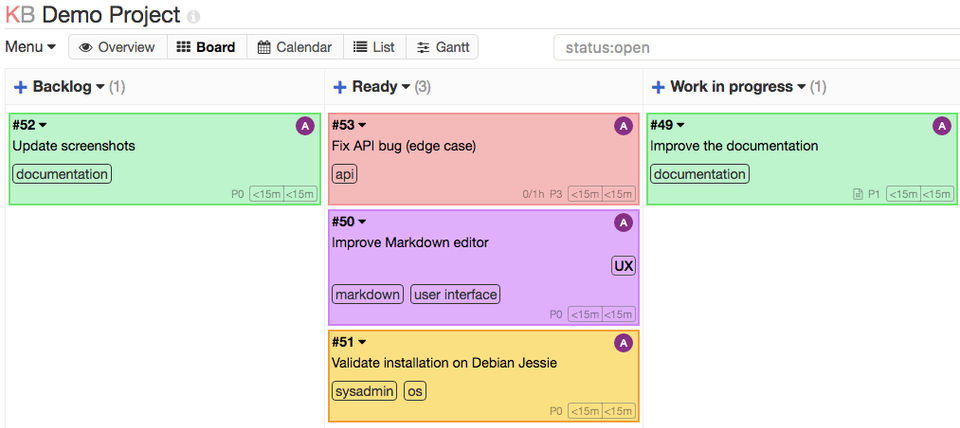 Kanboard screenshot 3