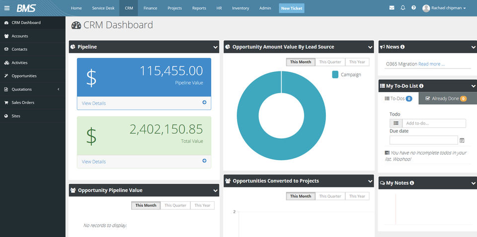 Kaseya BMS screenshot 2