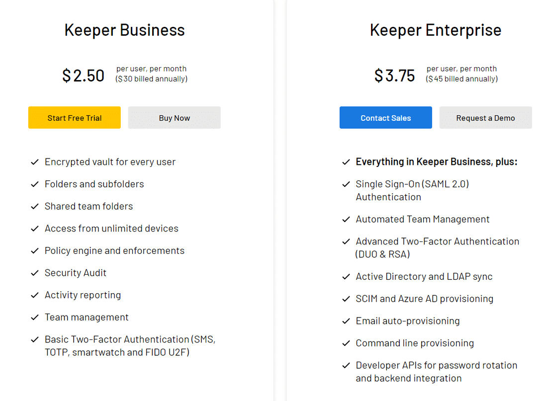 Keeper pricing 1