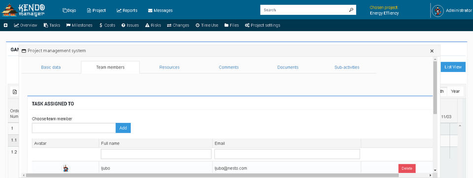 Kendo Manager screenshot