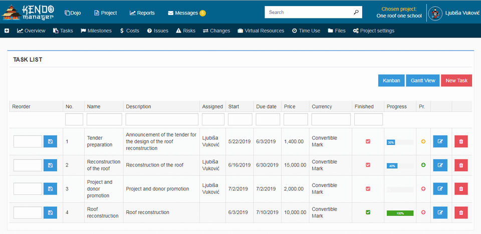 Kendo Manager screenshot
