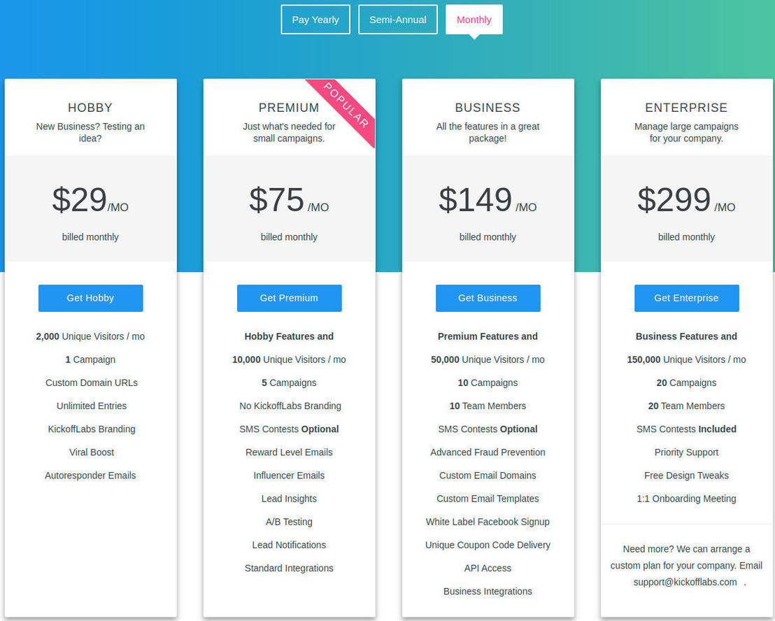 Kickofflabs screenshot 2