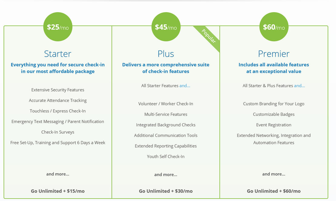 KidCheck pricing 1