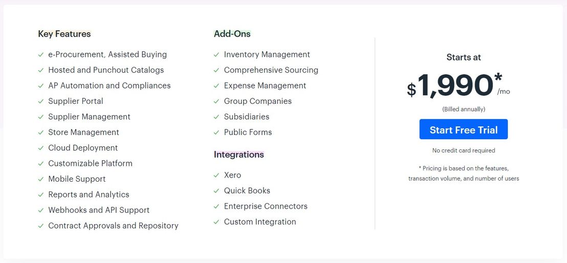 Kissflow Procurement Cloud pricing 1