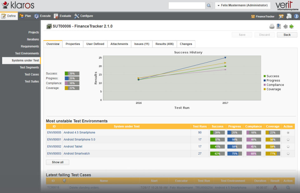Klaros-Testmanagement screenshot 3