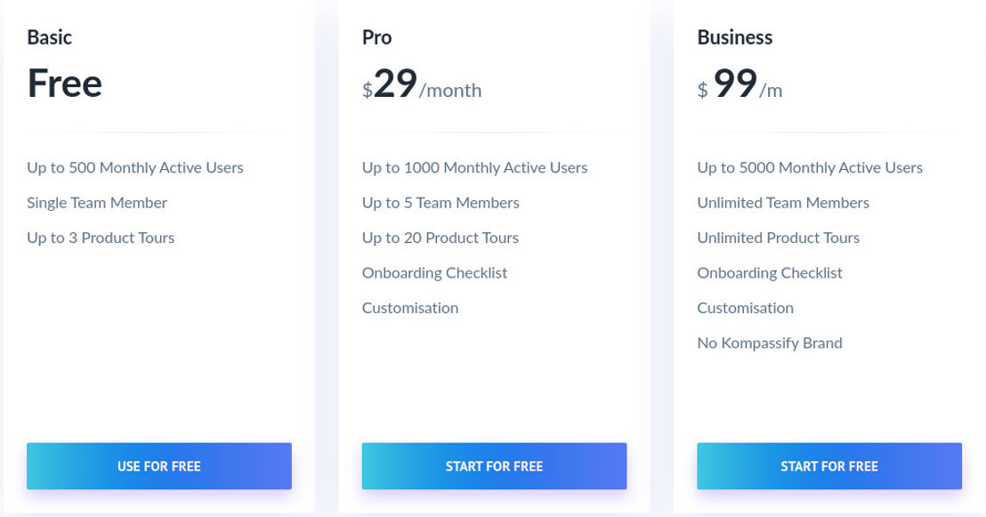 Kompassify pricing 1
