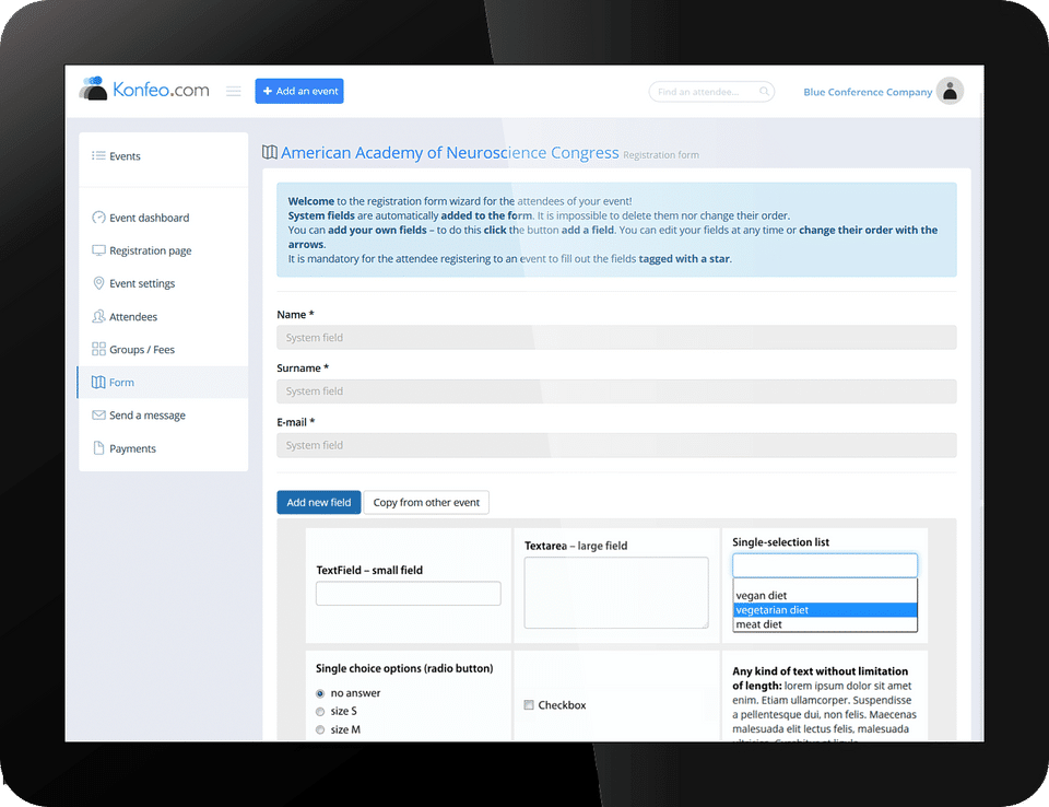 Konfeo screenshot 2