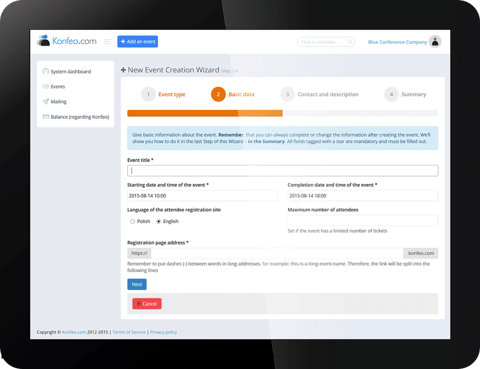 Konfeo screenshot 1