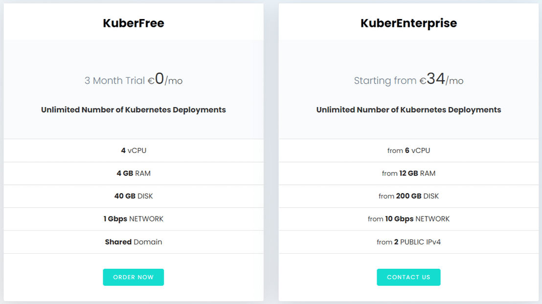 Kubermachines pricing 1
