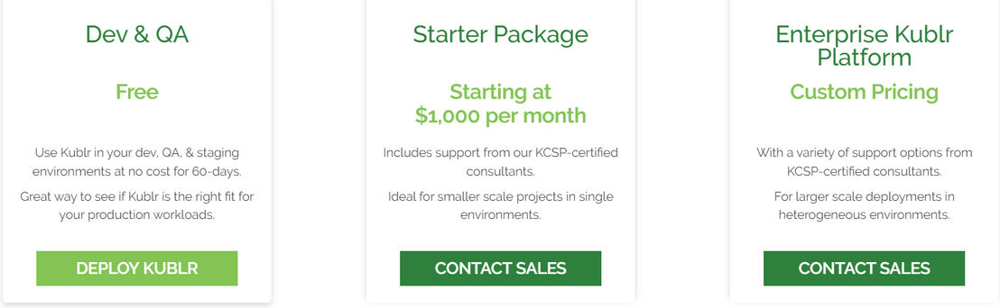 Kublr pricing 1
