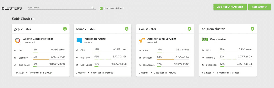 Kublr screenshot 2