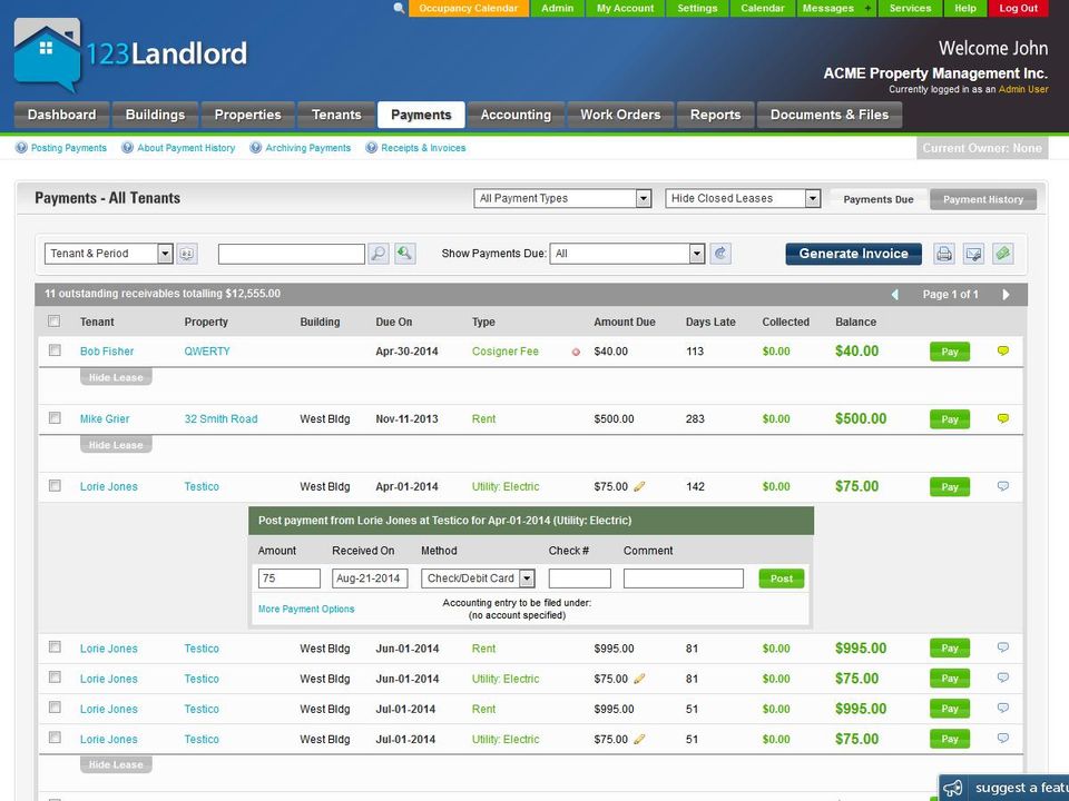 123Landlord.com screenshot