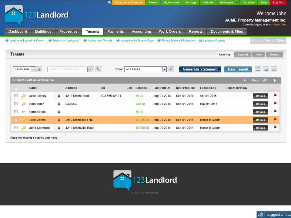 123Landlord.com screenshot