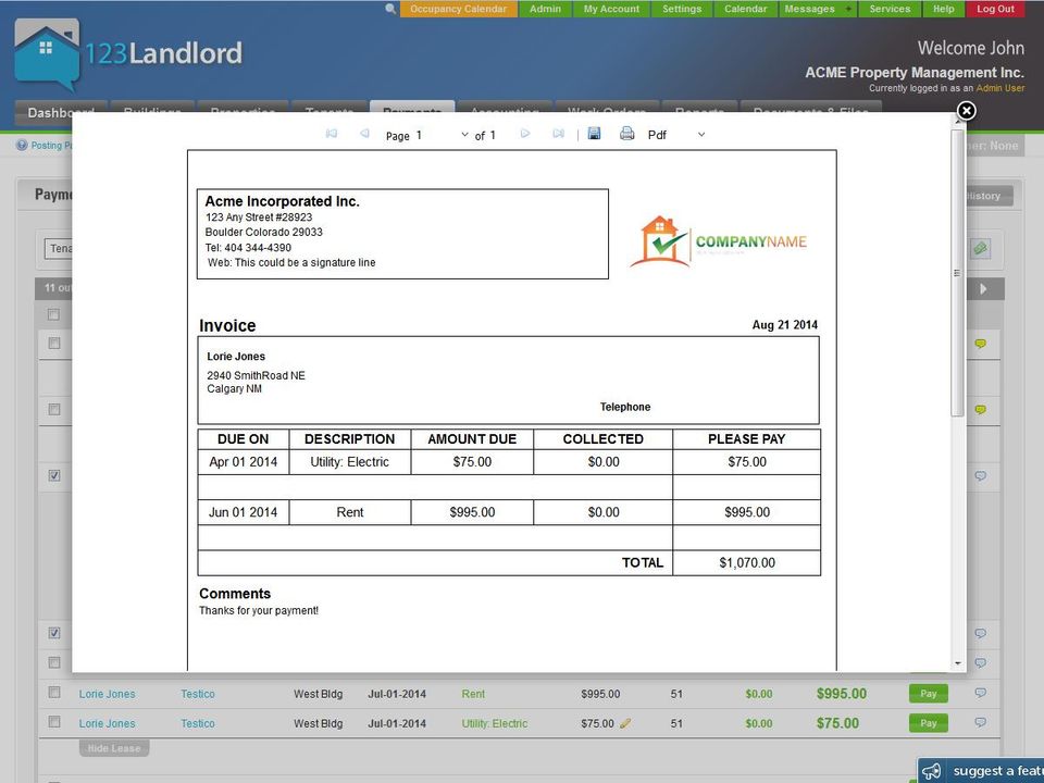 123Landlord.com screenshot