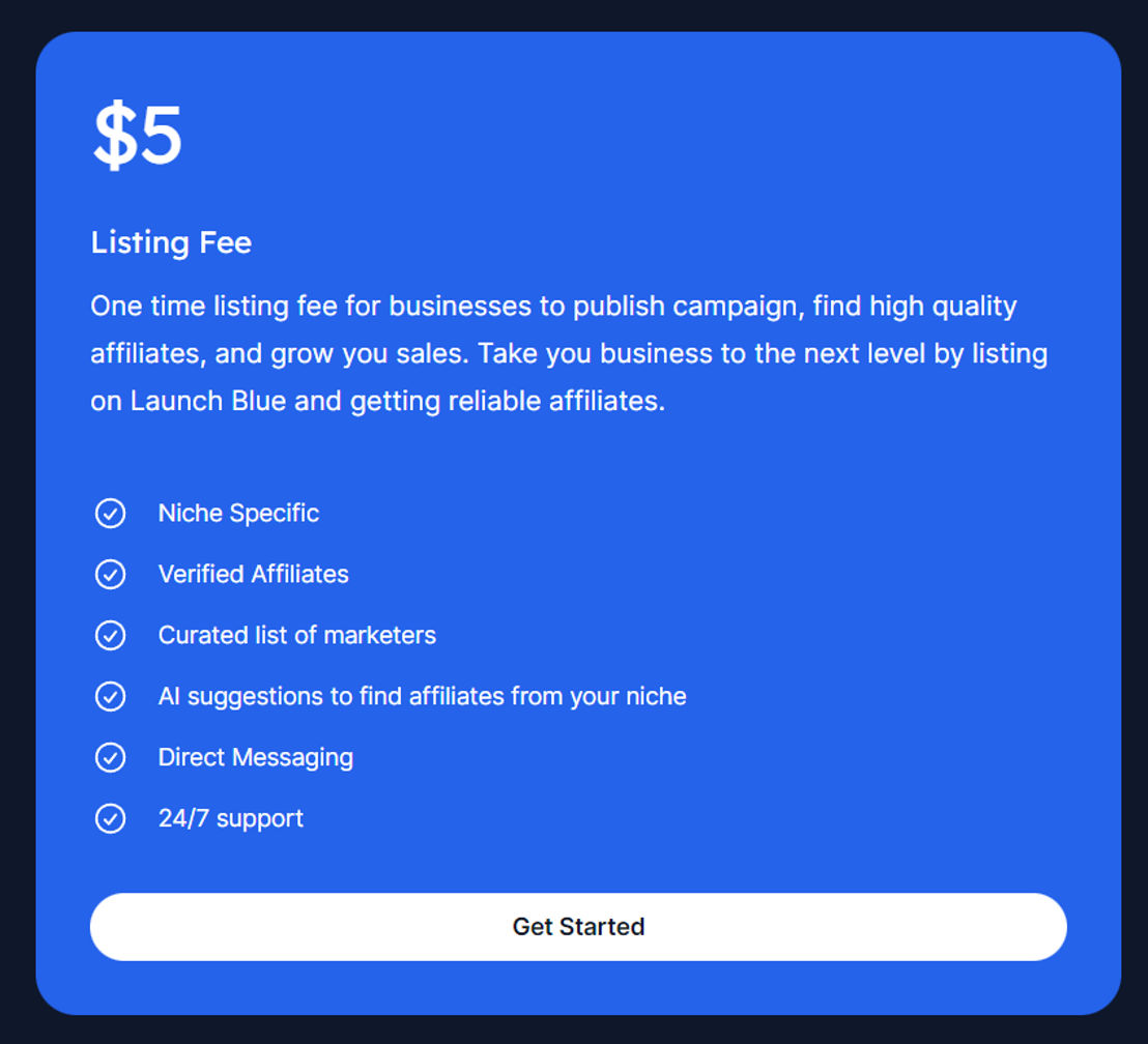 Launch Blue pricing 1