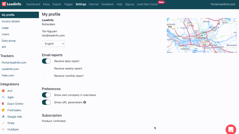 Leadinfo screenshot 1