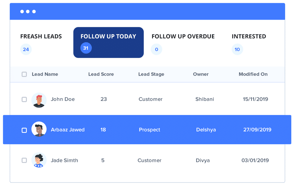 LeadSquared CRM screenshot