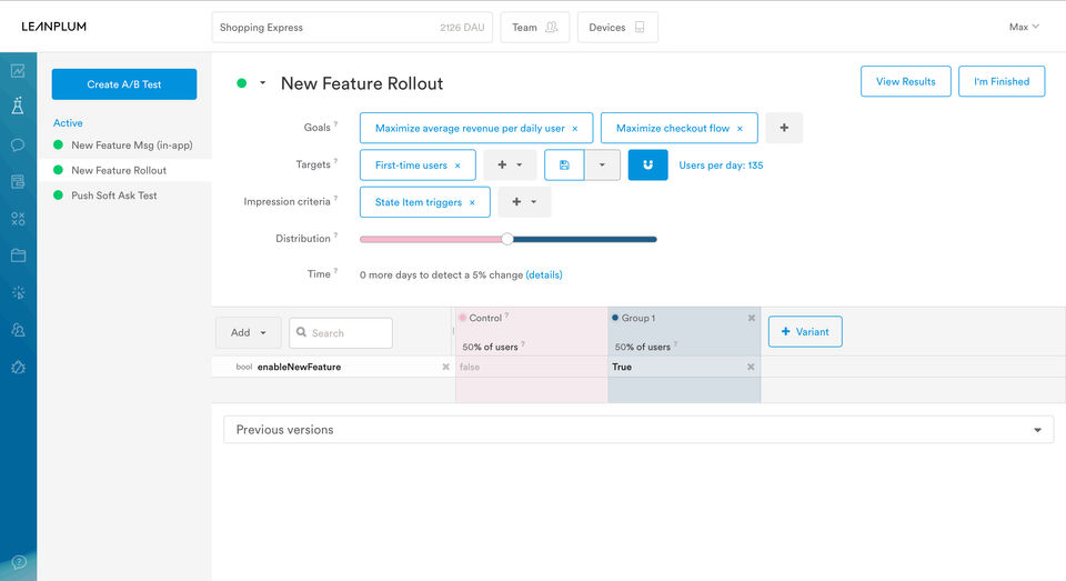 Leanplum screenshot 2