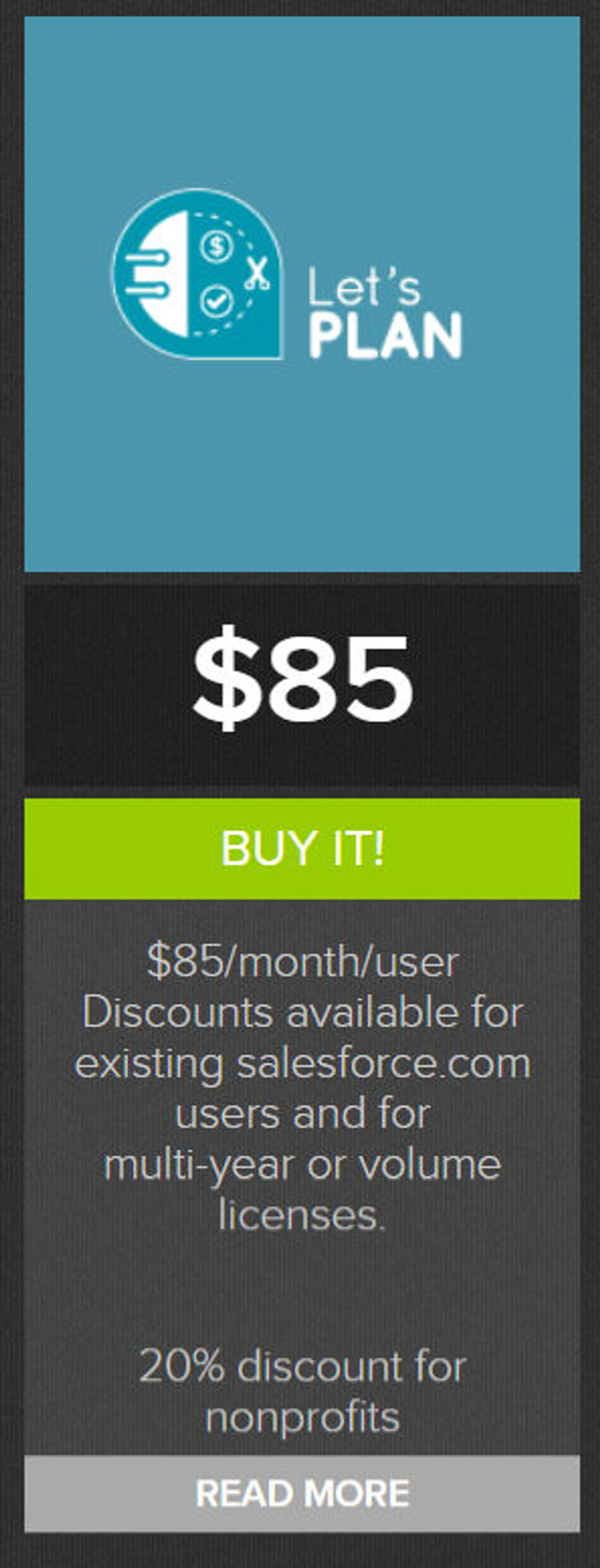 Let's Plan pricing 1
