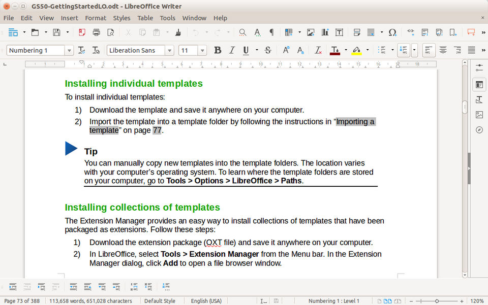 LibreOffice screenshot