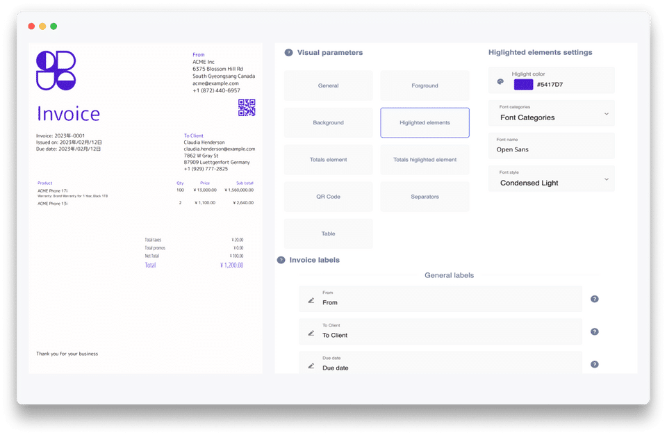 Light Invoice screenshot 2