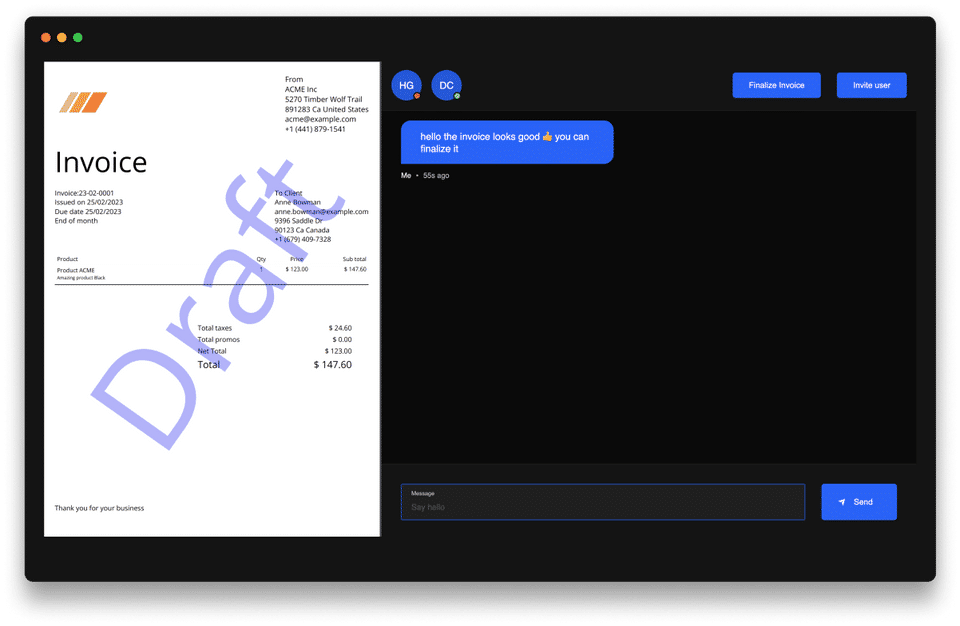 Light Invoice screenshot 1
