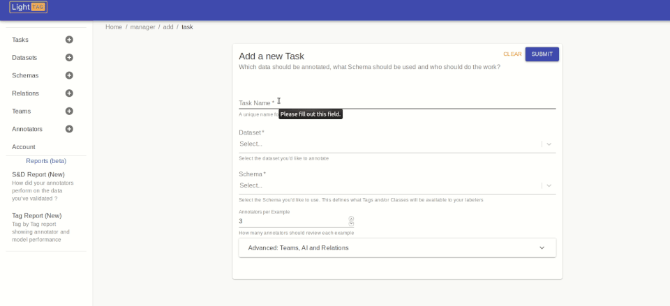 LightTag screenshot 2
