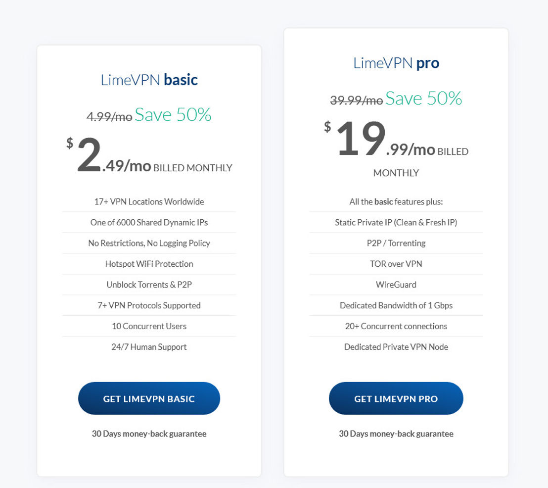LimeVPN screenshot 1
