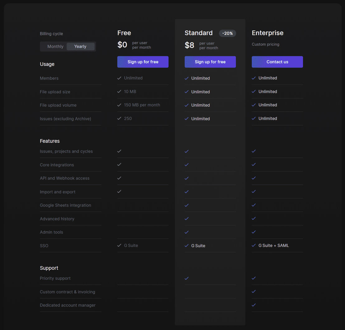 Linear screenshot 2